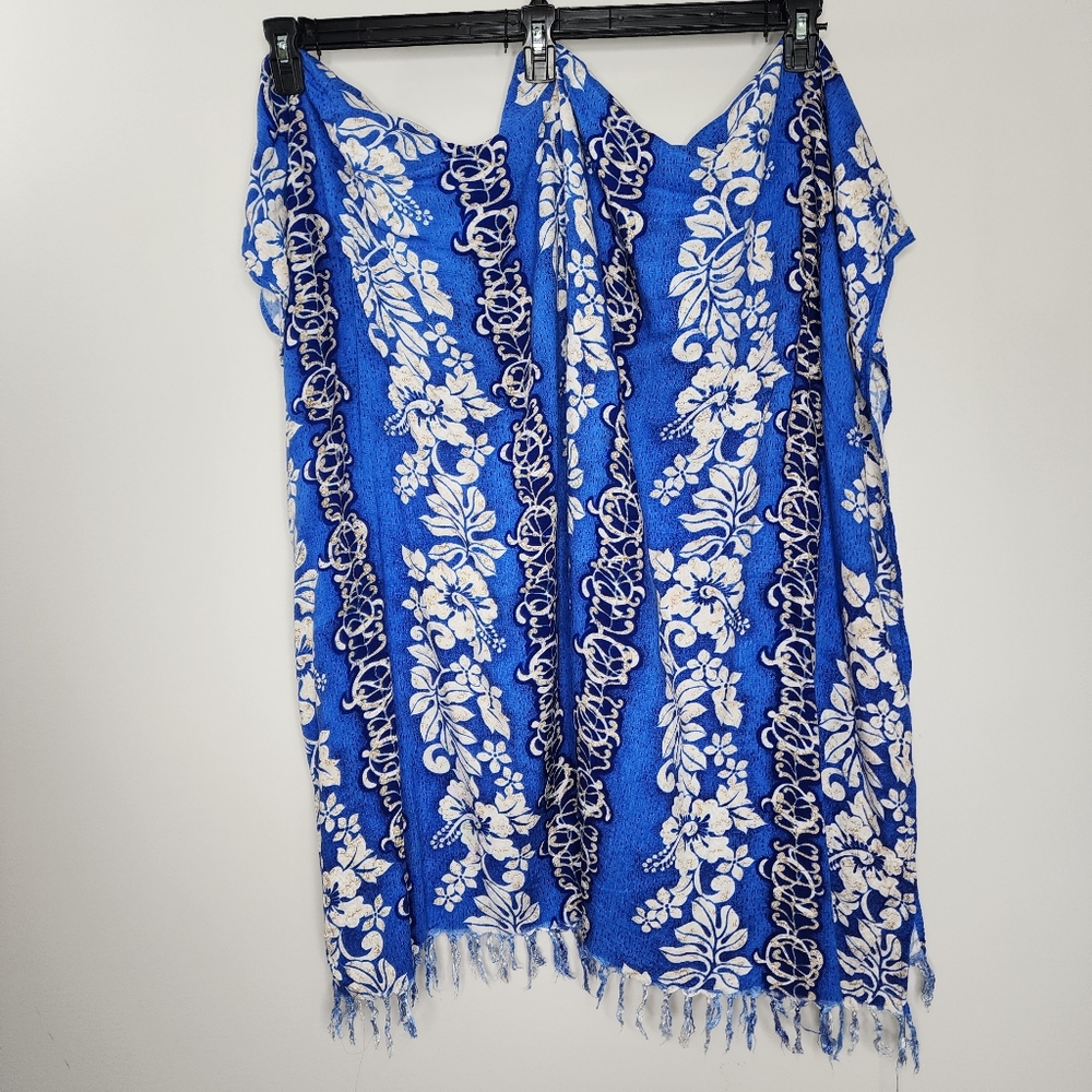 Blue and White Floral Sarong